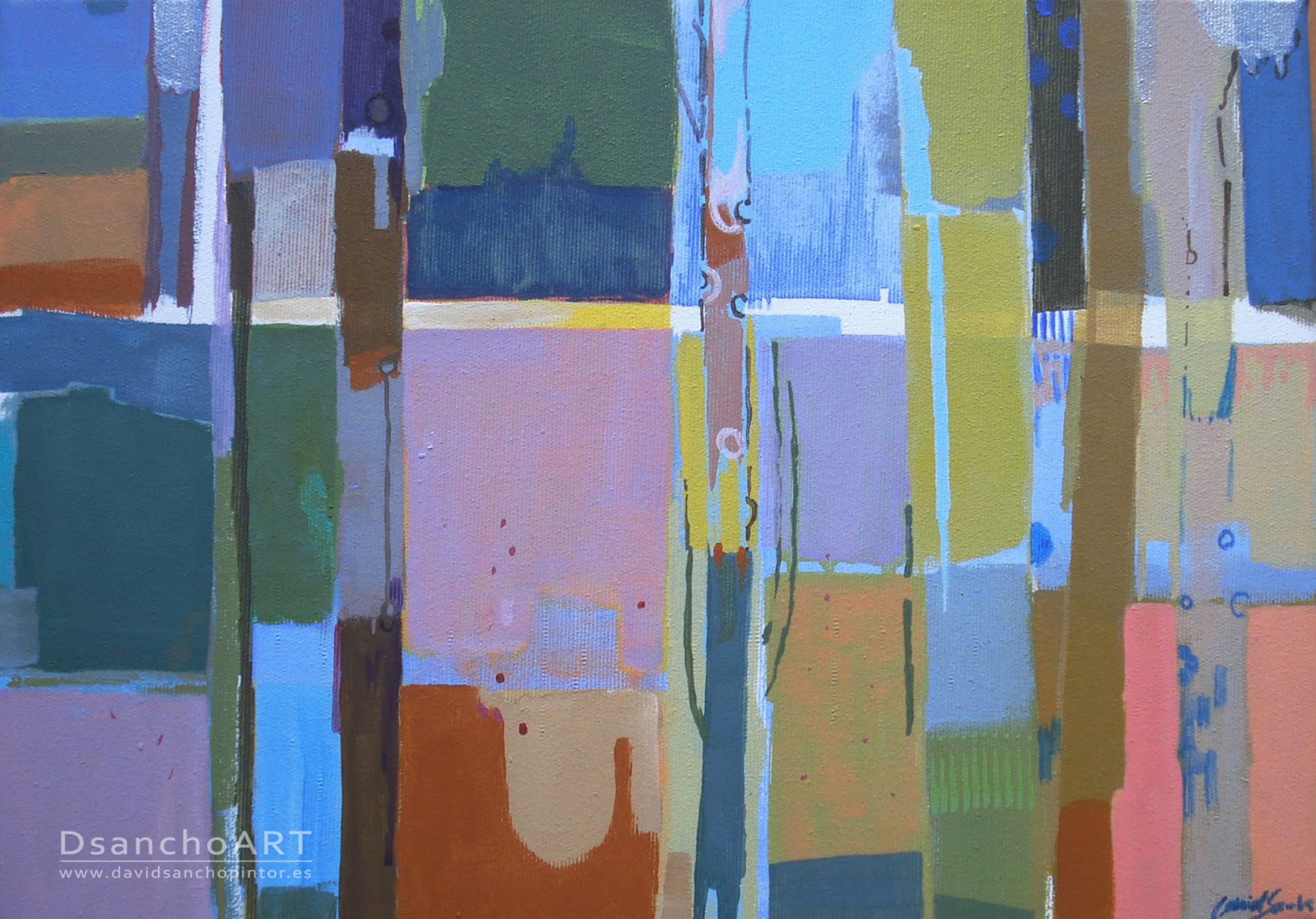 David-Sancho-Paisajes-PAISAJE -CON -TRONCOS -I. 30X 40. ACRILICO SOBRE LIENZO