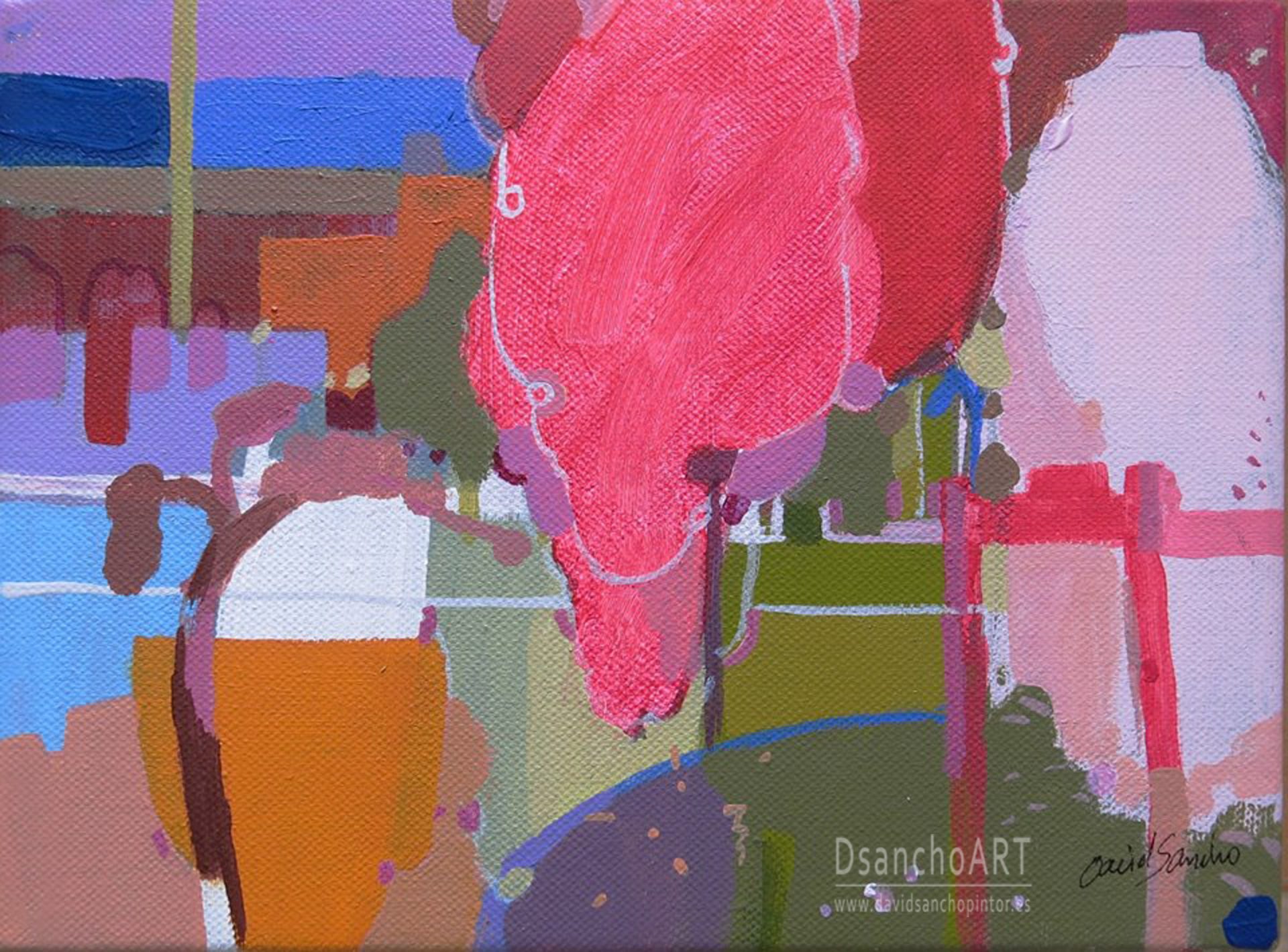 David-Sancho-Paisajes-Paisajes -con azul y naranjal- 24 x 18cm-acrilico -lienzo