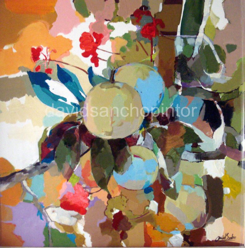 Merienda para tres - Acrílico sobre lienzo - 100 x 100 cm
