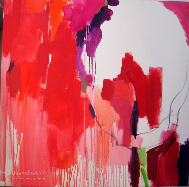 flor blanca 100x100 cm .acrílico lienzo